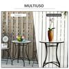 Round Mosaic Tabletop Garden Table - Grey/Black