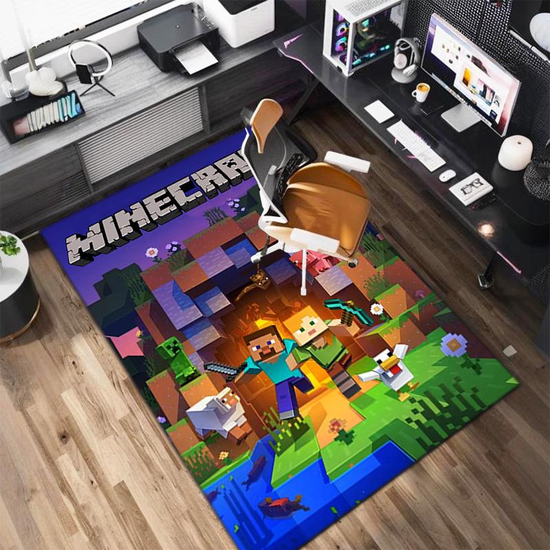 Classic sandbox Xbox game Minecraft carpet carpet home living room decoration table and chairs anti slip door mat outdoor picnic mat carpet A13