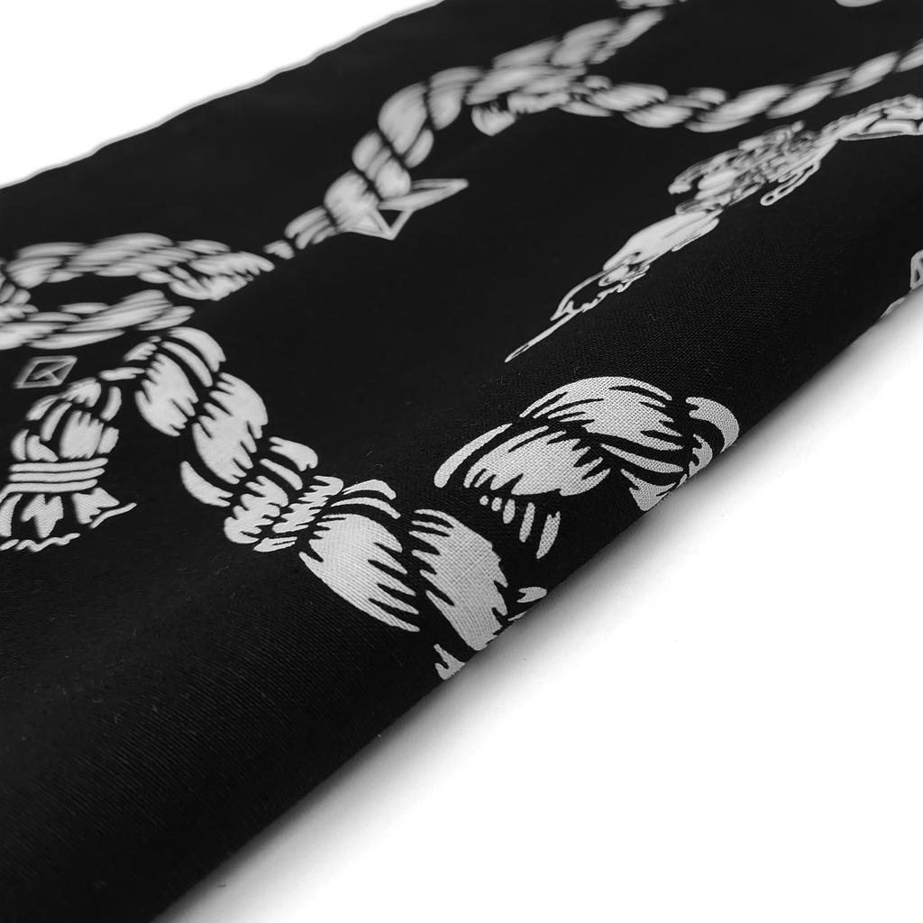 Trifong Bandana Black Adult Cotton 100% Handkerchief Stylish Bandana Cap Cotton Bandana Men's Women's Unisex Bullfighting Pattern 55cm x 55cm