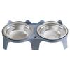 Raised Cat Bowl Double Cat Bowl Raised Structure Stainless Steel Food Water Bowls Sloped Anti-Tip Base Cat Feeding Station