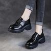 6 см роскошный дизайн подлинная коровья кожа мокасины женские туфли на высоком каблуке британский стиль кроссовки на металлической платформе застежка-липучка