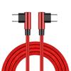 Быстрое зарядное устройство USB C мощностью 60 Вт с двумя угловыми разъемами 90 градусов и прочной нейлоновой оплеткой повышает совместимость устройств