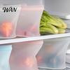 Reusable Food Storage Bag Fresh-keeping Food-Grade Silicone with Sealing Strip Pouch Leak-Proof Snack Microwave Safe Freshness Keeper for Home Kitchen