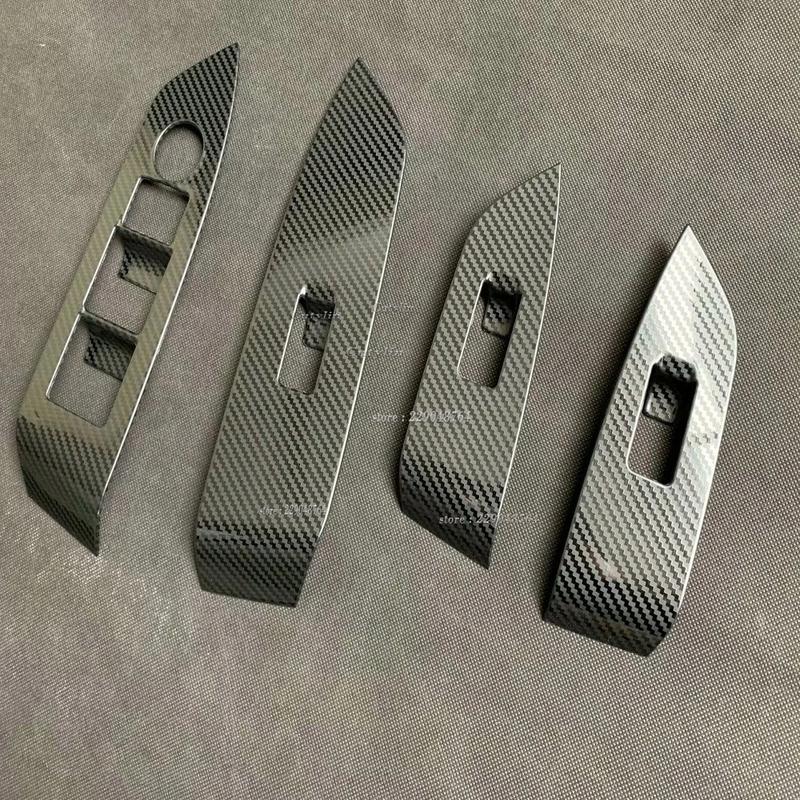 Car Accessories For Mazda CX-5 CX5 KF 2017- 2024 Interior Carbon Fiber Window Lift Switch Cover Trim ide Armrest Frame
