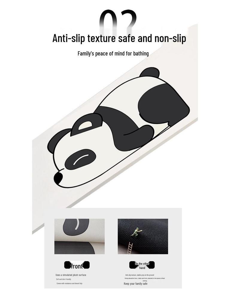 Panda Cartoon Non-Slip Absorbent Diatomaceous Earth Bathroom Doorway Mat