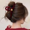 2023 Christmas Red Velvet Large Claw Hair Clip for Women