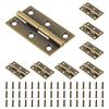 1.5 Inch Solid Brass Mini Butt Hinges, 8 Pcs with 48 Screws for Jewelry Box / Small Cabinet / Wooden Craft Hardware