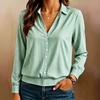 Women's Striped Casual Button-Up Shirt with Collar and Long Sleeves, Blouse Top for Everyday Wear