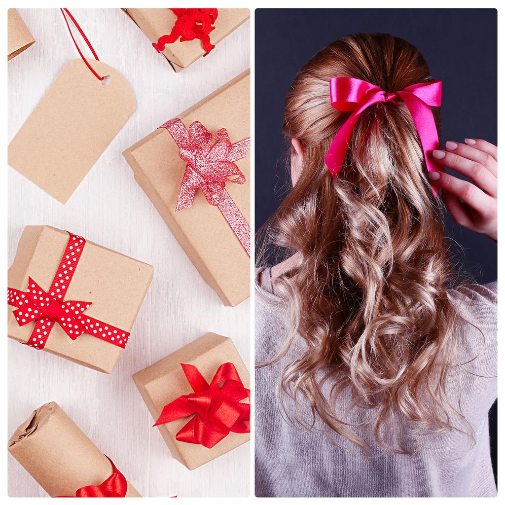 Christmas Ribbon Candy Christmas Ribbon Roll Metallic Wired Gift Wrapping Shine Ribbon for Birthday Wedding Festival Decoration