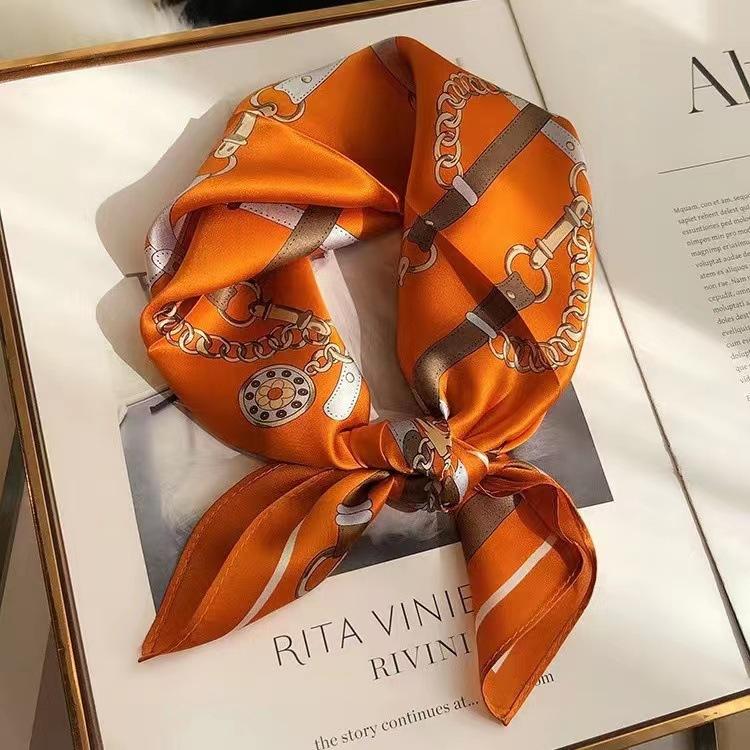 Luxury Silk Shawl Square Scarf for Women Satin Fashion Wraps Neckerchief Female Hair Bands Ribbon Headband Bandana Woman Hijab