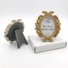 4Pcs Vintage Baroque Oval Photo Frame Mini Resin Picture Display Frame Home