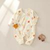 Baby Newborn Romper With Breathable Cotton And Diagonal Tie For Gentle Sleep