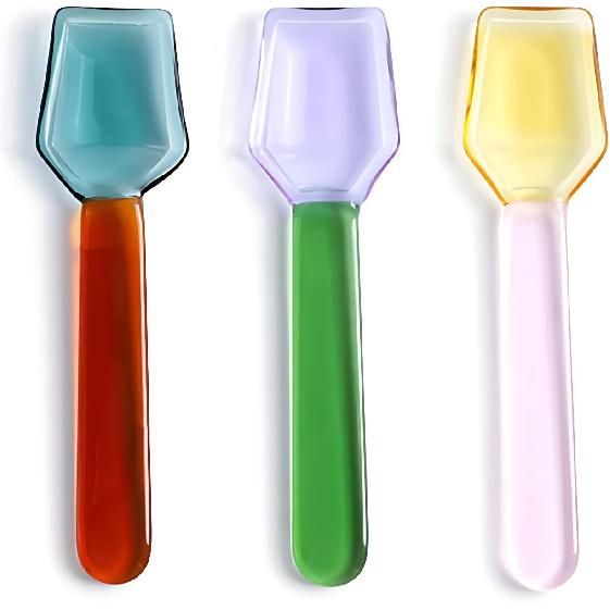 6 Pcs Glass Spoons for Coffee Teaspoons 3.6 inch Heat Resistant Coffee Stirrers Ice Tea Spoon Glass Mixing Spoon for Tea SugarHome Bar Party (6