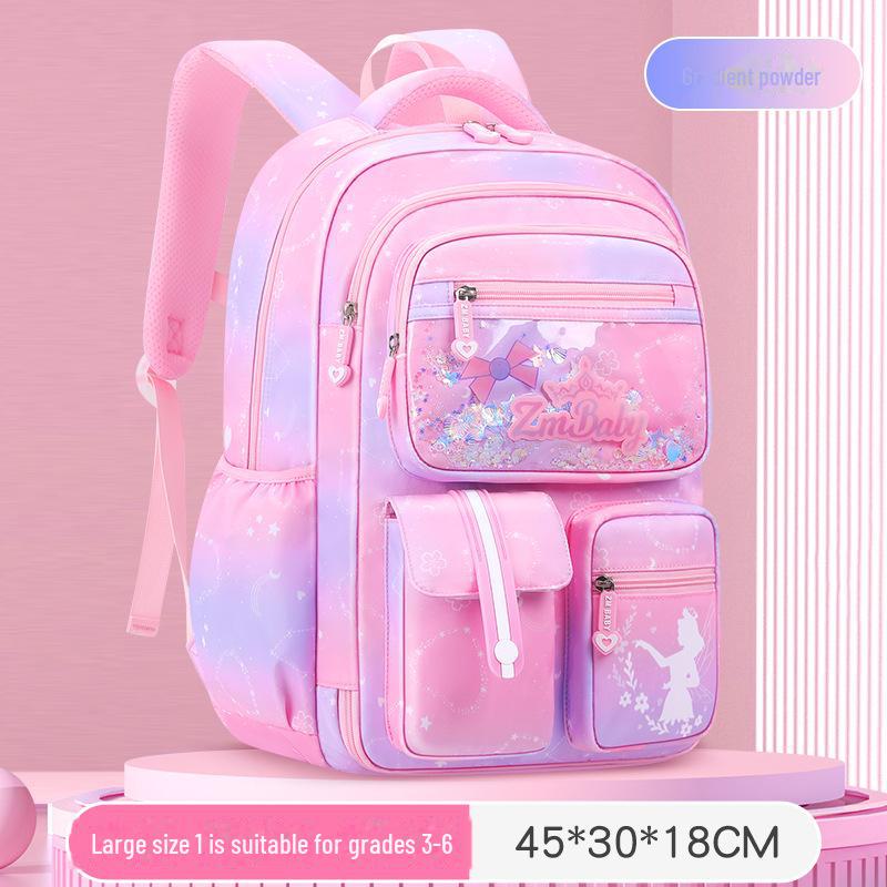 Sesame Gradient Cartoon Backpack for Girls, Grades 1-6