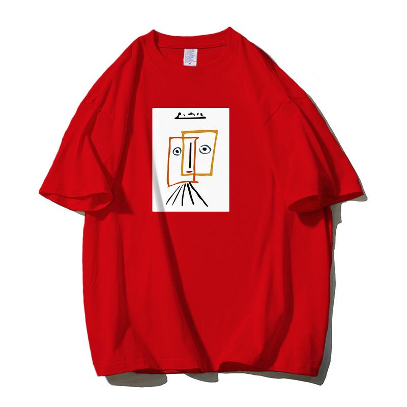 Shellsuning футболка с мультяшным принтом женская летняя модная повседневная простая простая футболка с коротким рукавом из 100% хлопка мягкие футболки женские негабаритные базовые топы для пар