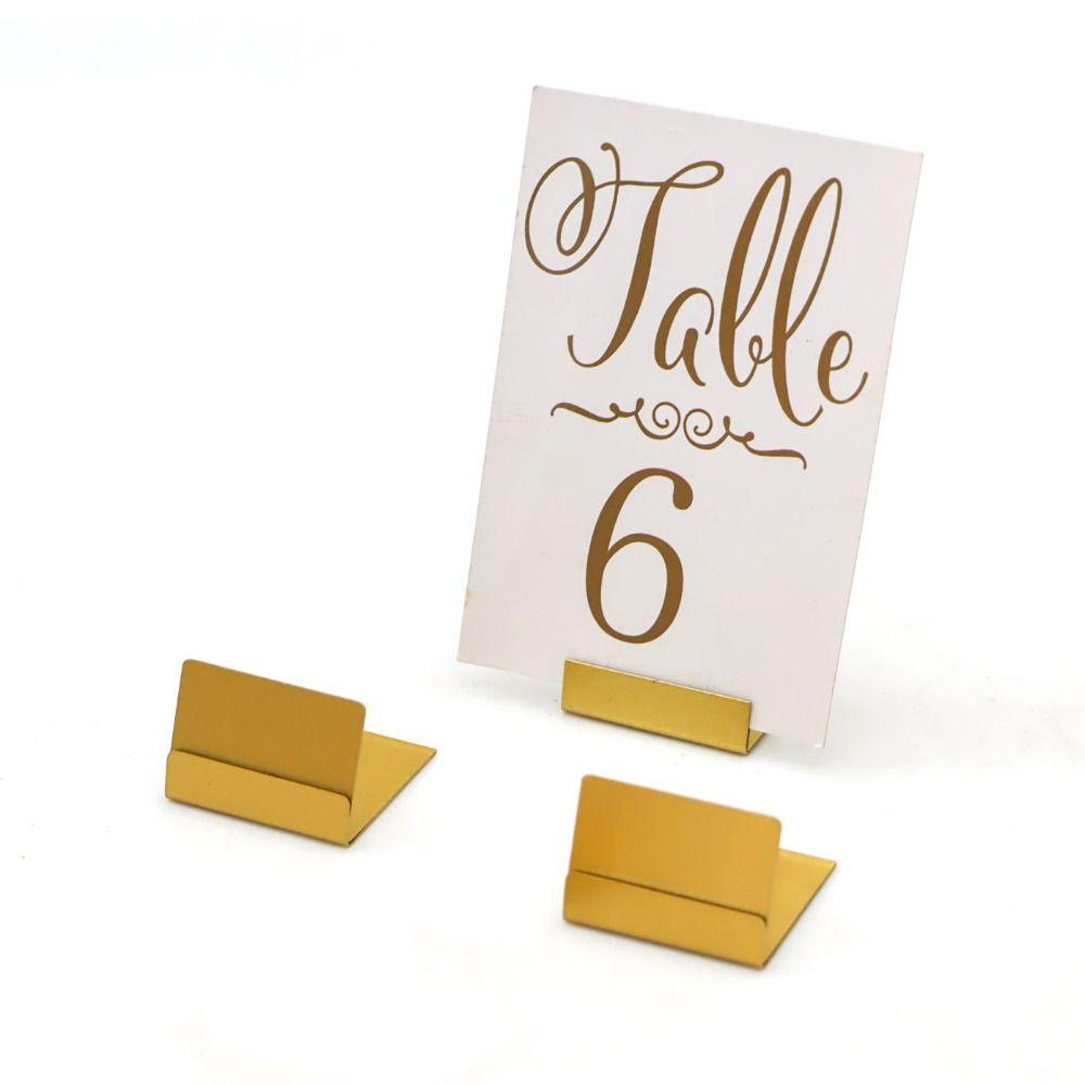 Gold Silver Name Card Holder L Shape Price Tag Clip Elegant Tabletop Card Holder Event Decoration