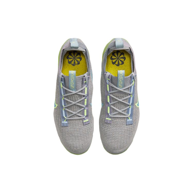 Nike Air VaporMax 2021 Flyknit Grey Light Liquid Lime Мужские кроссовки Particle-Grey Aluminium Barely-Grey DH4084-003