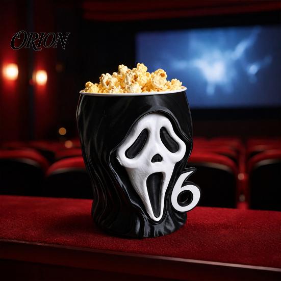 Милый Праздничный Декор Стола 3D Печатное Ведерко для Попкорна Хэллоуин Кричащий Череп, Декоративная Коробка Сезонный Дом для Украшения, Креативный Контейнер для Гостиной