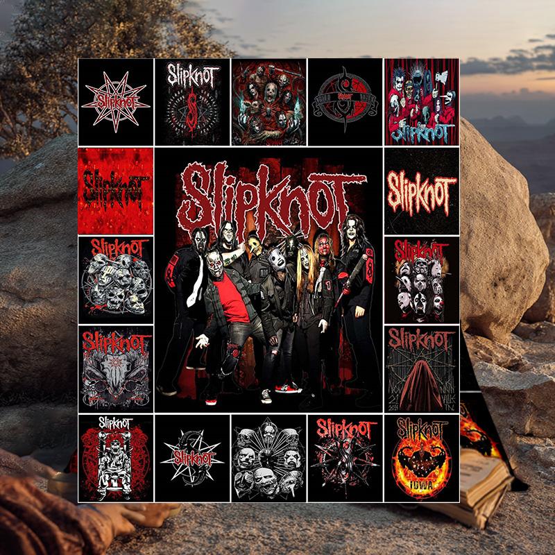1PC Rock Metal Music Band Collage Flannel Blanket Gift, Suitable for Both Men And Women, Soft Ideal for Beds And Sofa, Birthday Or Christmas Gift
