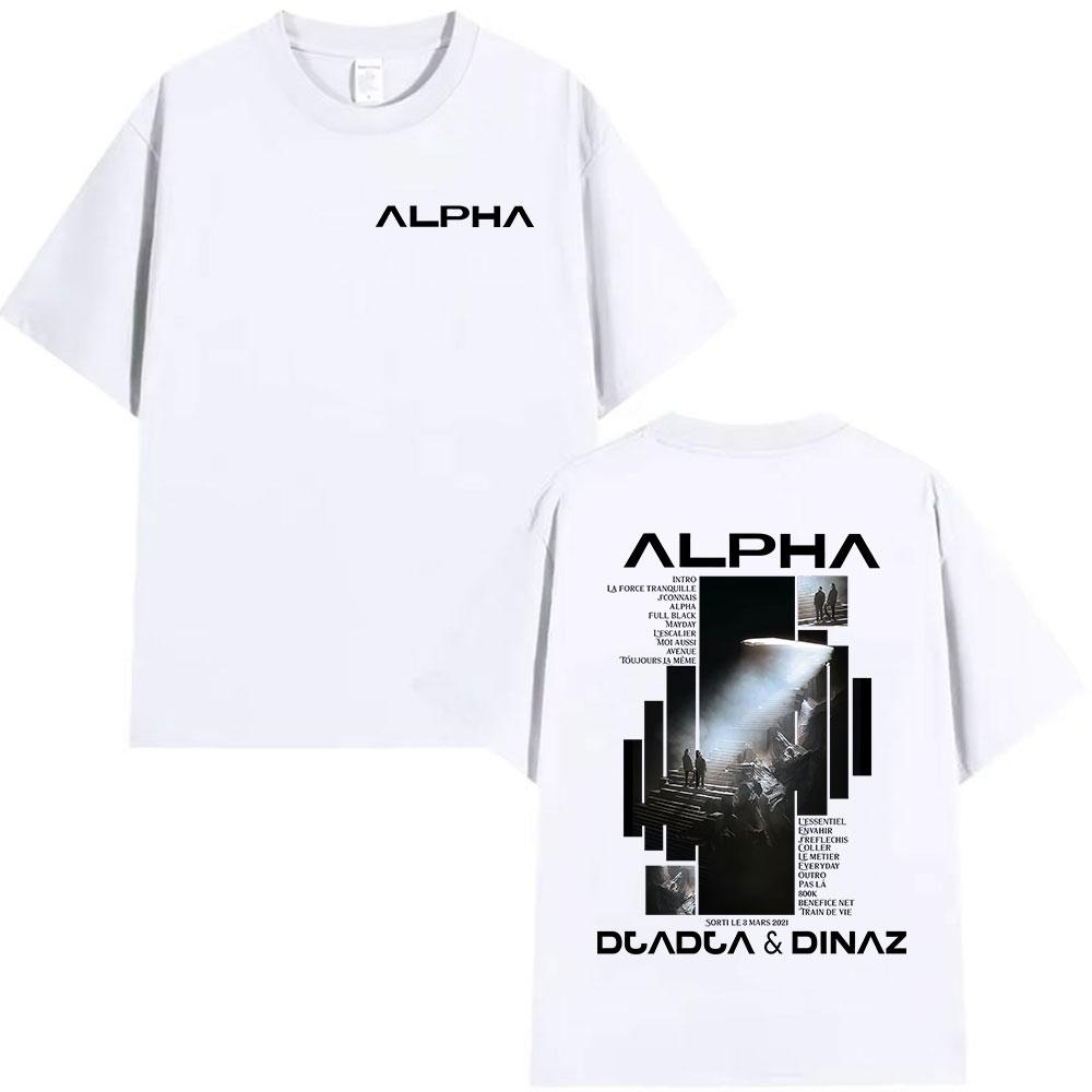Rapper Alpha Djadja Dinaz Album 2026 Graphic TShirts Mens Hip Hop Gothic Short Sleeve T Shirt Pure Cotton Tshirt Streetwear