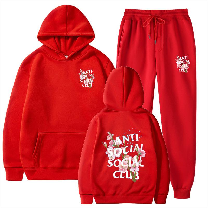 Брючные костюмы Толстовка с капюшоном Унисекс Костюм Мужской Женский Удобный Мягкий