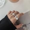 Стильное кольцо с неровной текстурой в корейском стиле для женщин с шикарным геометрическим дизайном