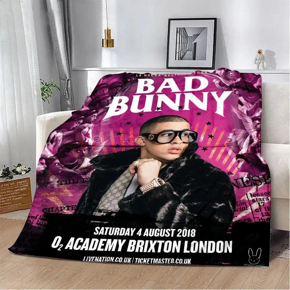 Yo Perreo Sola Bad Bunny Печатное одеяло Пледы для пикника Теплое одеяло Мягкое и удобное одеяло Для дома Путешествий Подарок на день рождения