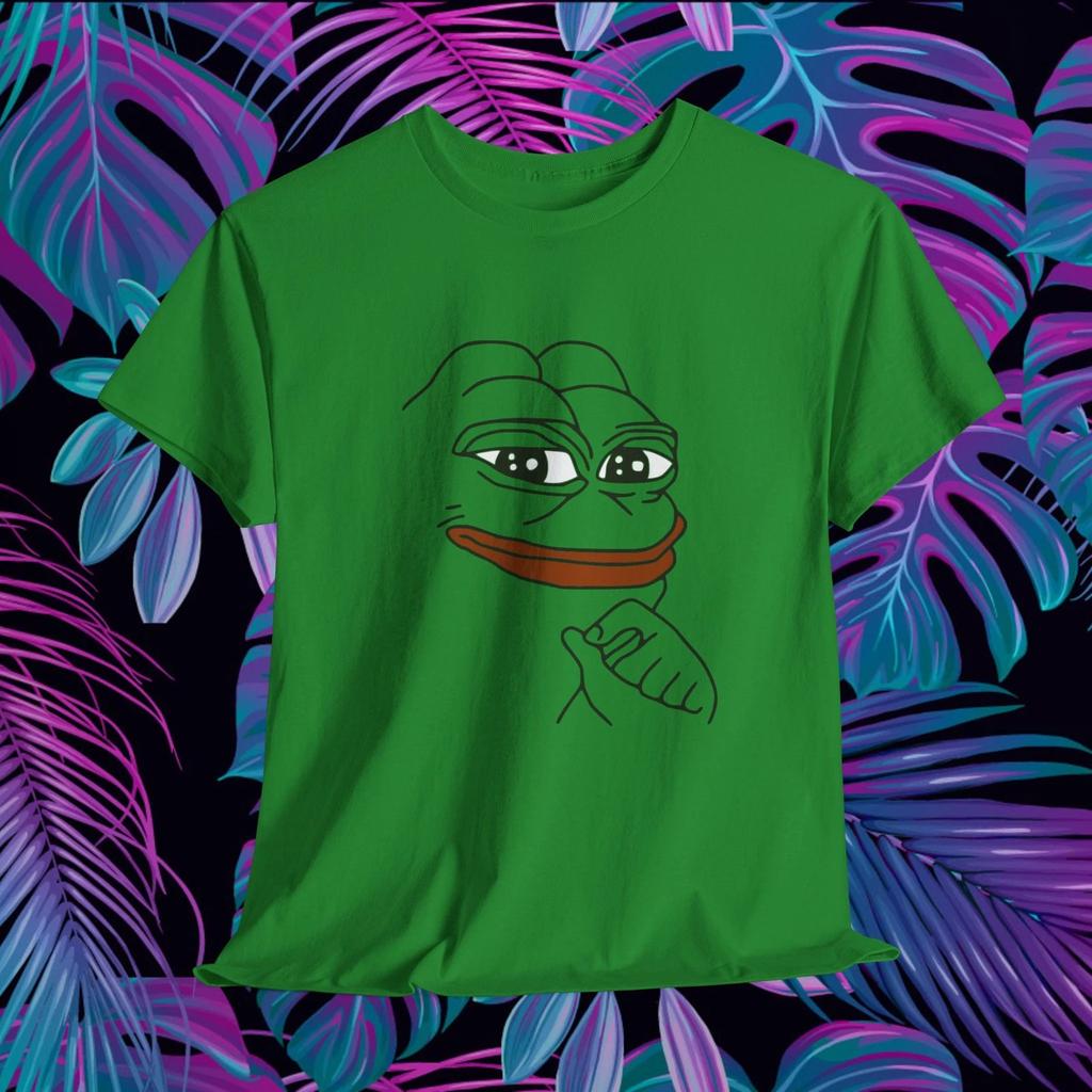 Футболка с мемом Лягушка Пепе 4Chan Смешная Хлопок Зеленая унисекс