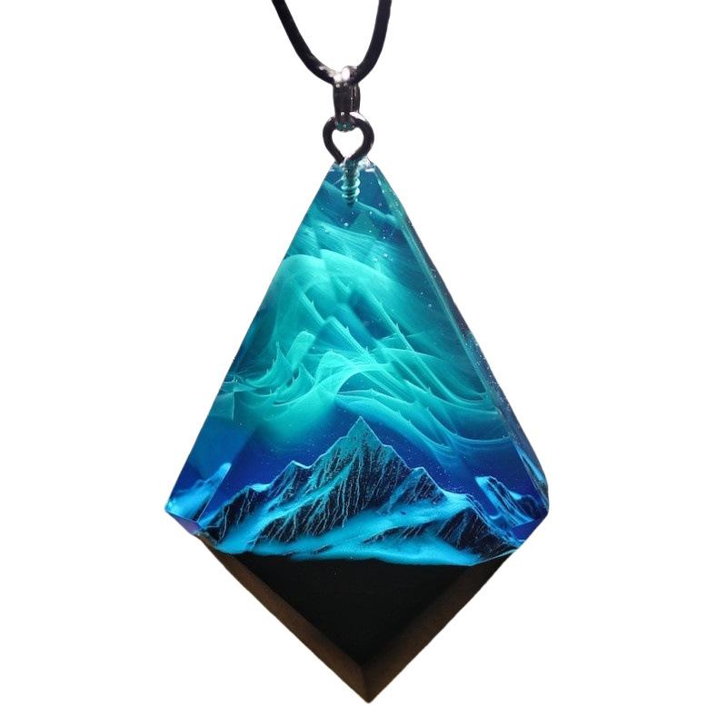 JMXD-Ocean Jellyfish Resin Luminous Pendant Luminous Necklace Personalized Capsule Handmade Couple Birthday Gift for Men and Women