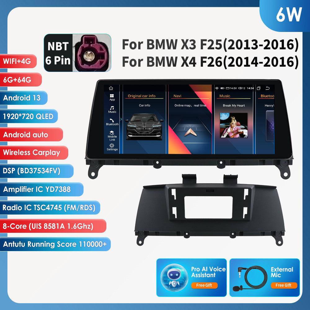 OSSURET Android Автомагнитола для BMW X3 F25 F26 X4 CIC NBT Android Auto Радио Carplay Мультимедиа Видео GPS WIFI Авторадио Интеллектуальный Экран DSP