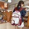 Color Block Student School Bag Women's Large Capacity Lightweight Backpack
