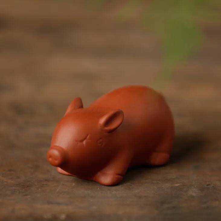 1 шт. Мини Фигурка из фиолетовой глины для чайной церемонии, ручная работа, милый зверек, украшение, Изделия ручной работы, Аксессуары для чайного набора