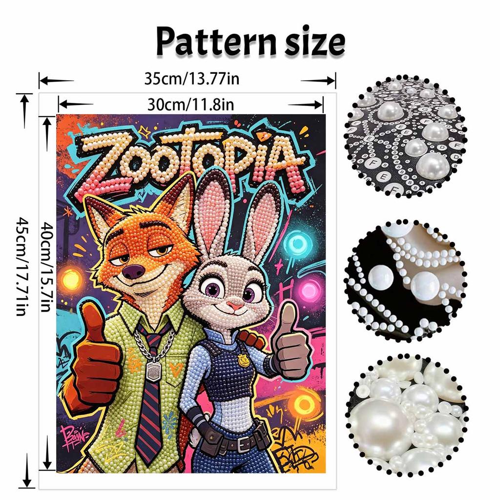 Disney Zootopia pearl painting handmade diy pearl art painting simple living room hanging painting decoration
