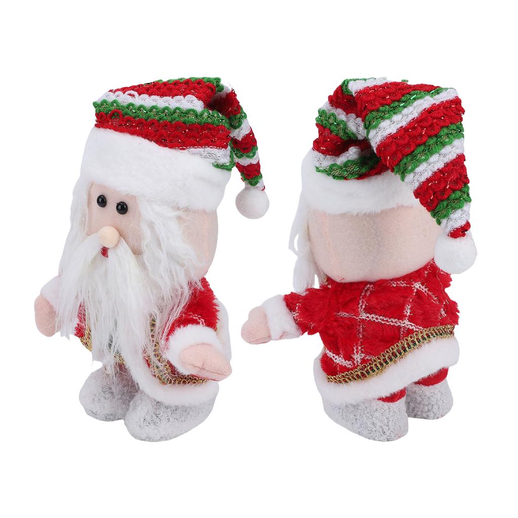 Walking Santa Toy 28.5cm Singing Electric Santa Toy Stuffed Doll with Music and Light for Home Decor