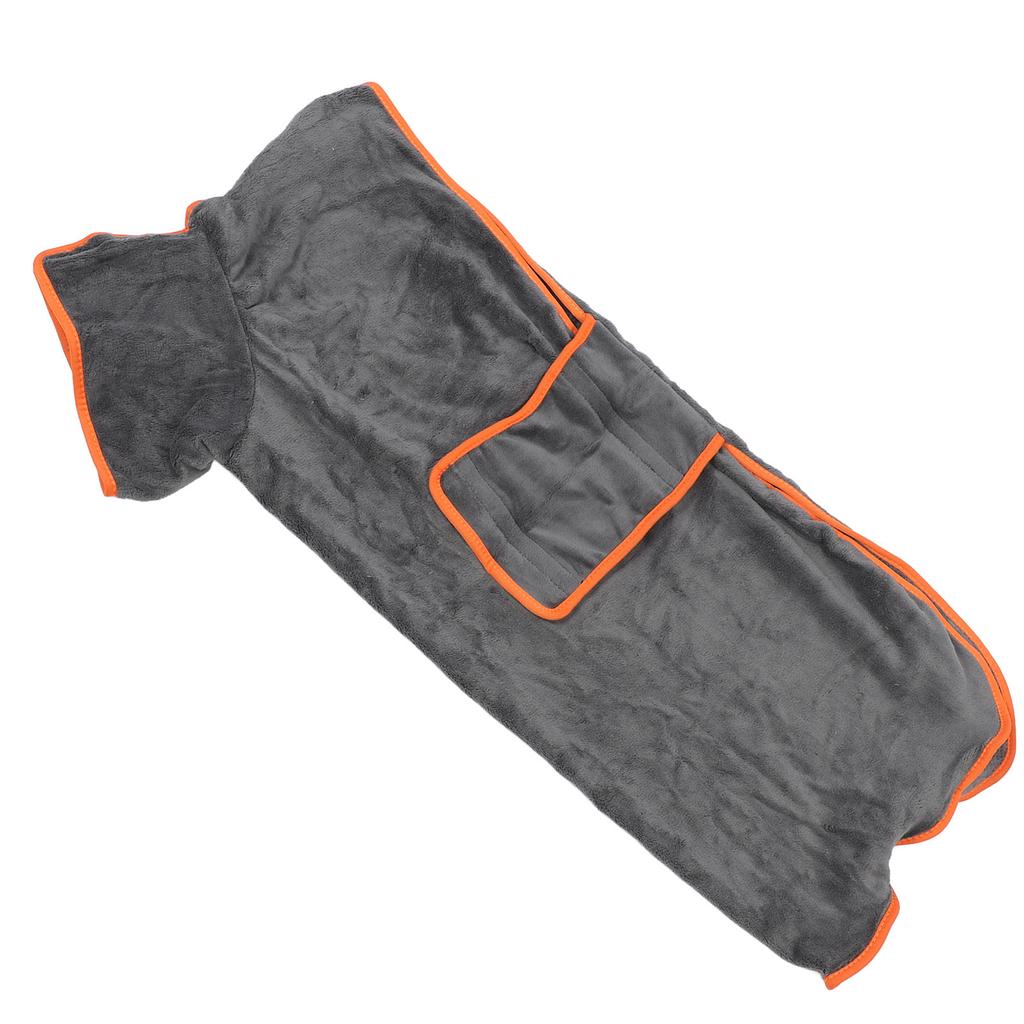 Халат для собак, серый, полностью обернутый, впитывающий, быстросохнущий, мягкий, утолщенный, из полиэстера, для дома