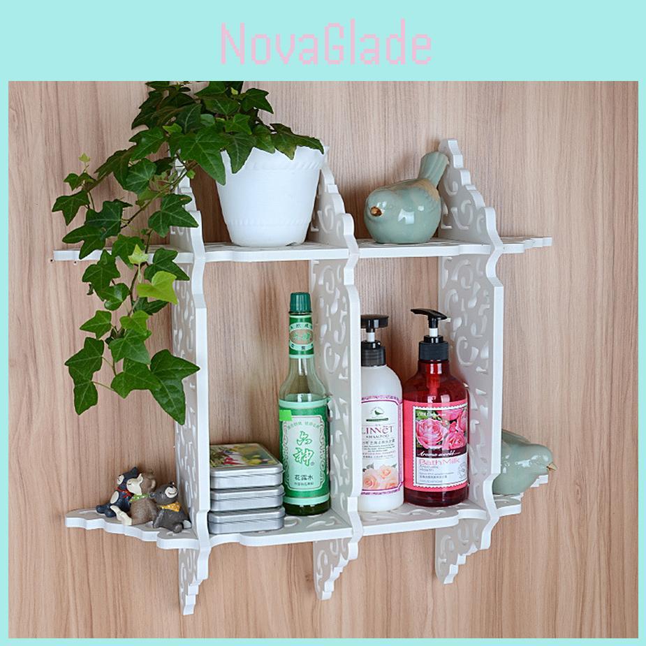 Белая ПВХ Многоуровневая Настенная Полка Для Декора Гостиной И Решения Для Экономии Пространства