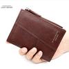 Винтажный мужской кожаный роскошный кошелек, короткие тонкие мужские кошельки, зажим для денег, кошелек для кредитных карт, долларовый кошелек, мужской кошелек для карт