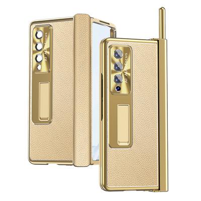 Нескользящий чехол из стеклянной пленки с полным покрытием для Samsung Galaxy Z Fold 4 Fold4 Fold3 5g Fold 3 S, кожаная сумка для телефона с держателем ручки