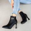 Женские ботильоны на высоком каблуке, модные кожаные туфли с острым носком, зима 2025 года, новые готические туфли-челси больших размеров Botas Mujer