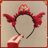 Pony Red Velvet Bow Hairband Cartoon Plush Hair Hoop Sweet New Year Headband  Photo Prop