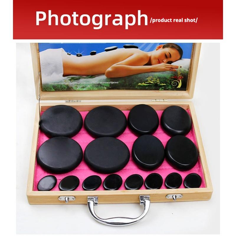 Hot Stones Massage Set-16 Pcs Hot Stones with Heater Kit, Professional Massage Relieve Tension and Muscle Pain