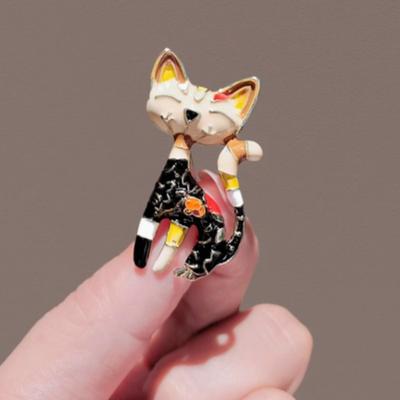 1 шт. Милая брошь-кошка для женщин и мужчин, ретро, котенок, животные, броши, булавки, аксессуары для украшений, подарки на вечеринку, день рождения
