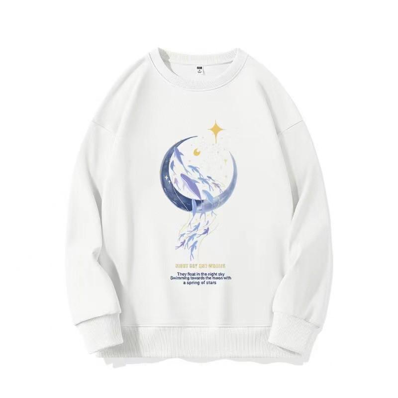 Vintage Letter Print Crew Neck Sweatshirt Loose Fit Long Sleeve Top Fall Winter Streetwear