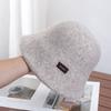 Plush hat women's autumn and winter wide brims show small face plain and versatile woolen bucket hat foldable basin hat