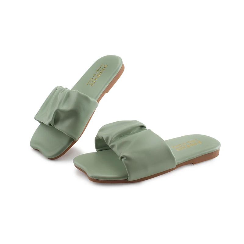 Сандалии для девочек, детские летние пляжные сандалии, плиссированные оборки, милые детские тапочки принцессы для купания, плавания в помещении и на открытом воздухе, новинка