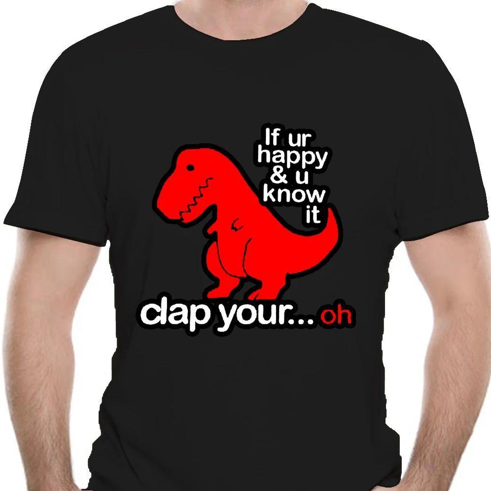 T-Rex If You're Happy And You Know It Black T-Shirt