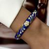 Dripping Oil Enamel Cuff Bracelet Flower Wide Cuff Bangle Retro Geometric Cloisonne Bangle  Women