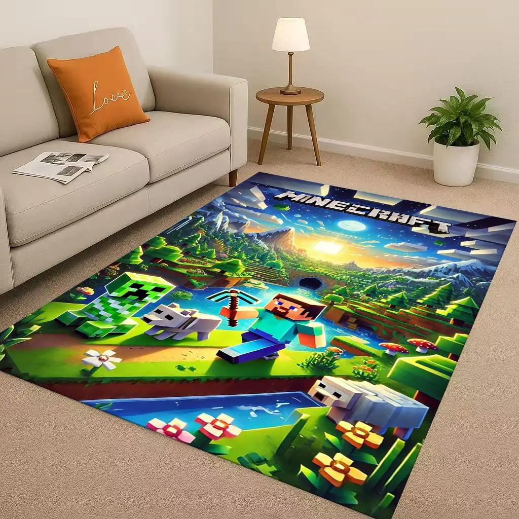 3D S-Sand B-box Cartoon Game Living Room Non-Slip Area Rug Soft Carpet for Bedroom Playroom Sofa,Easy Clean Home Decor Doormat