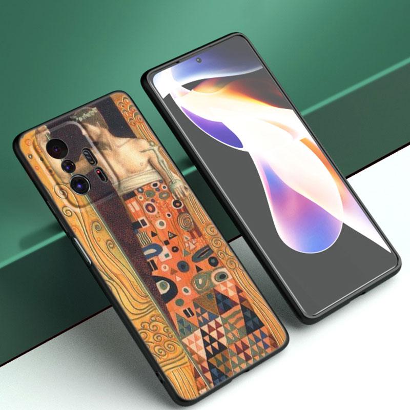 Gustav Klimt Kiss Art черный силиконовый чехол для телефона Xiaomi Mi 9 SE 8 10T 11 12 13 Lite 9T 11T 12S 12T 13T 14 Pro 5G NE 11i 12X