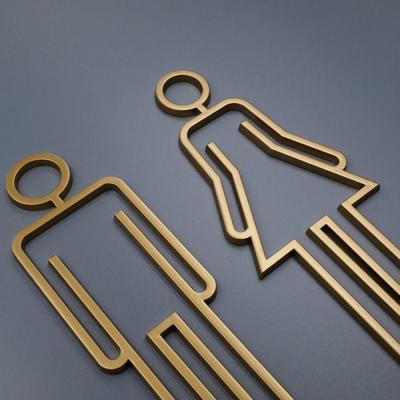 Трехмерная полая табличка для ванной комнаты, креативная табличка на дверь ванной комнаты, табличка для туалета A черная-22x9см
